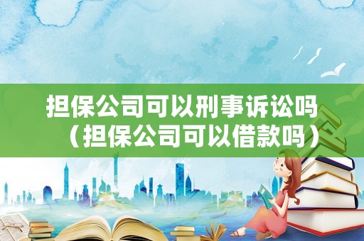 擔保公司可以刑事訴訟嗎（擔保公司可以借款嗎）