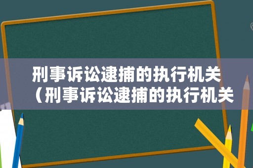 刑事訴訟逮捕的執行機關（刑事訴訟逮捕的執行機關是什么）