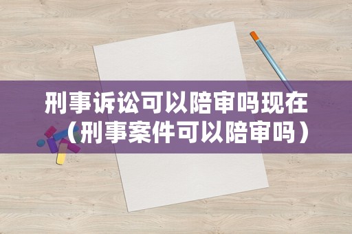 刑事訴訟可以陪審嗎現在（刑事案件可以陪審嗎）