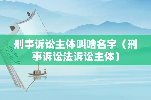 刑事訴訟主體叫啥名字（刑事訴訟法訴訟主體）