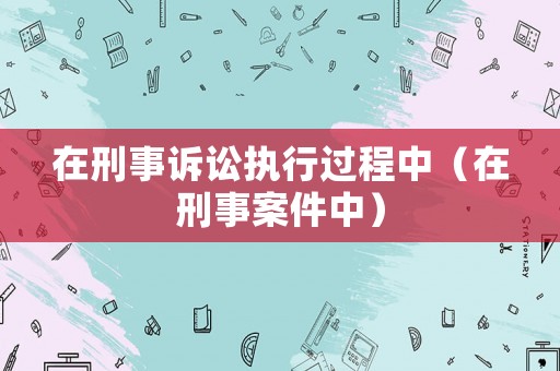 在刑事訴訟執行過程中（在刑事案件中）