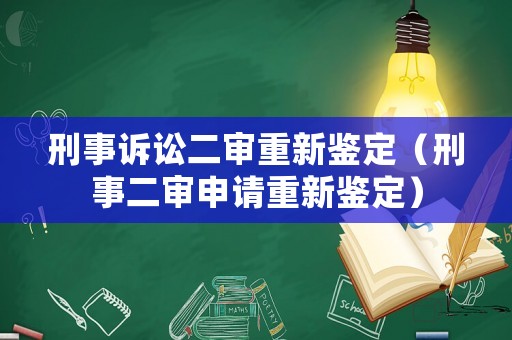 刑事訴訟二審重新鑒定（刑事二審申請重新鑒定）