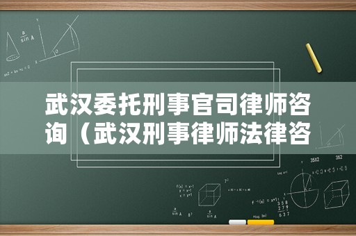 武漢委托刑事官司律師咨詢（武漢刑事律師法律咨詢）