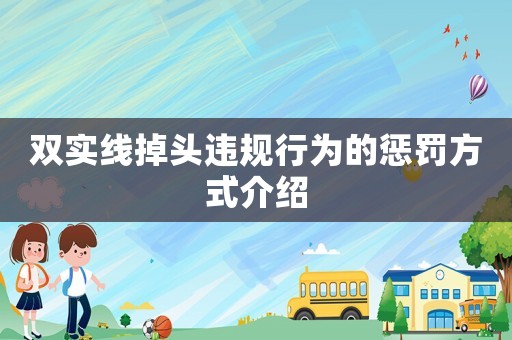 雙實線掉頭違規行為的懲罰方式介紹