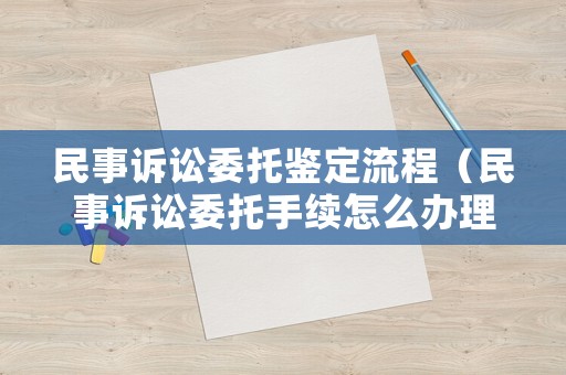 民事訴訟委托鑒定流程（民事訴訟委托手續怎么辦理）