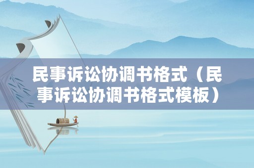 民事訴訟協調書格式（民事訴訟協調書格式模板）