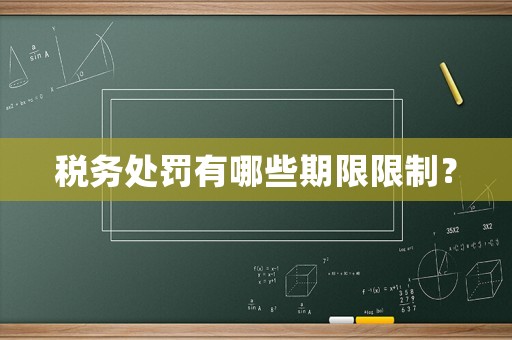 稅務處罰有哪些期限限制？
