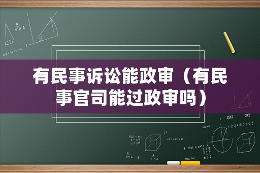 有民事訴訟能政審（有民事官司能過政審嗎）