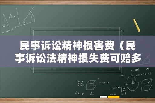 民事訴訟精神損害費（民事訴訟法精神損失費可賠多少）