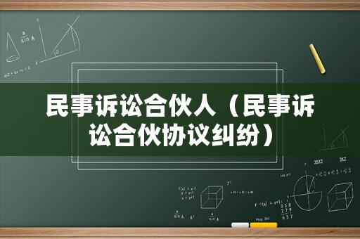 民事訴訟合伙人（民事訴訟合伙協議糾紛）