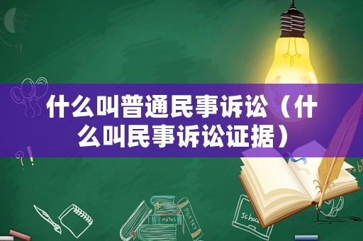 什么叫普通民事訴訟（什么叫民事訴訟證據）