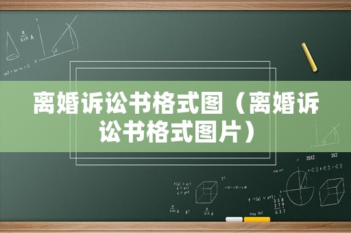 離婚訴訟書格式圖（離婚訴訟書格式圖片）