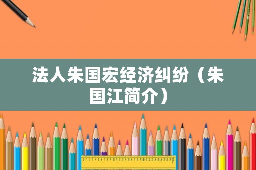 法人朱國(guó)宏經(jīng)濟(jì)糾紛（朱國(guó)江簡(jiǎn)介）