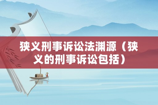 狹義刑事訴訟法淵源（狹義的刑事訴訟包括）