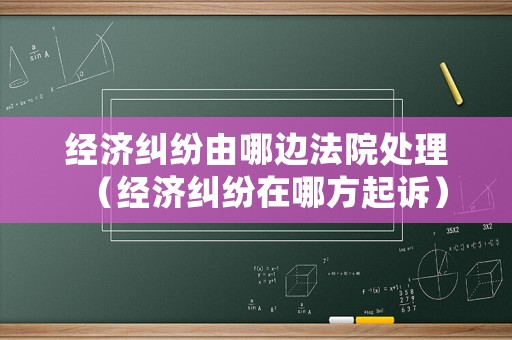 經濟糾紛由哪邊法院處理（經濟糾紛在哪方起訴）