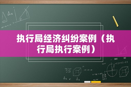 執(zhí)行局經(jīng)濟(jì)糾紛案例（執(zhí)行局執(zhí)行案例）