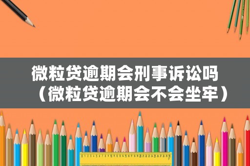 微粒貸逾期會(huì)刑事訴訟嗎（微粒貸逾期會(huì)不會(huì)坐牢）