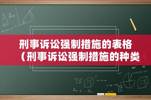 刑事訴訟強制措施的表格（刑事訴訟強制措施的種類及特征）