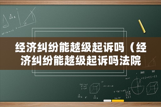 經(jīng)濟(jì)糾紛能越級起訴嗎（經(jīng)濟(jì)糾紛能越級起訴嗎法院）