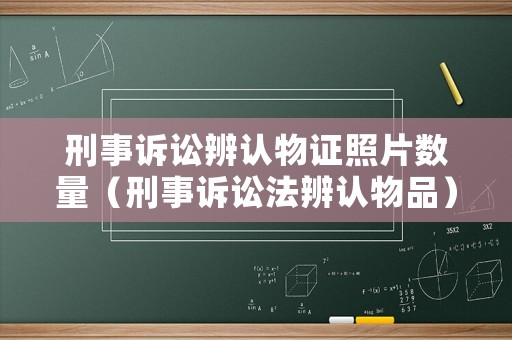 刑事訴訟辨認物證照片數量（刑事訴訟法辨認物品）