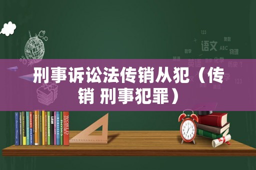 刑事訴訟法傳銷從犯（傳銷 刑事犯罪）