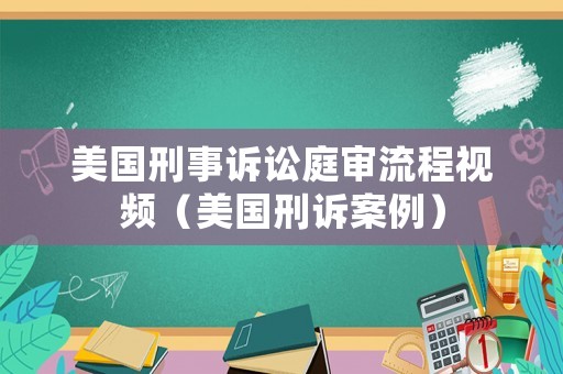 美國刑事訴訟庭審流程視頻（美國刑訴案例）
