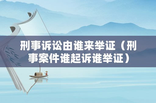 刑事訴訟由誰來舉證（刑事案件誰起訴誰舉證）