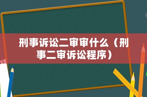 刑事訴訟二審審什么（刑事二審訴訟程序）