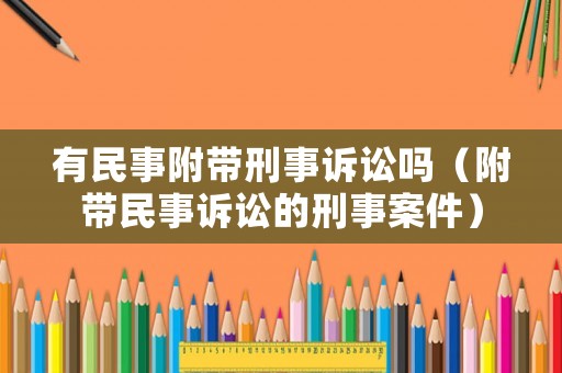 有民事附帶刑事訴訟嗎（附帶民事訴訟的刑事案件）