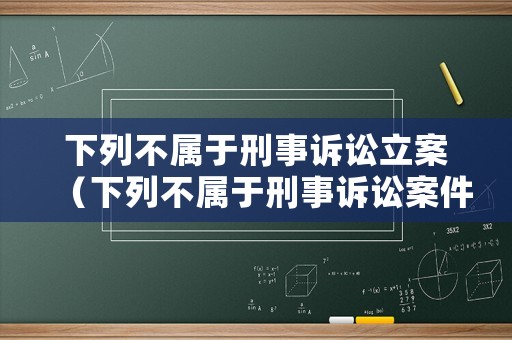 下列不屬于刑事訴訟立案（下列不屬于刑事訴訟案件）