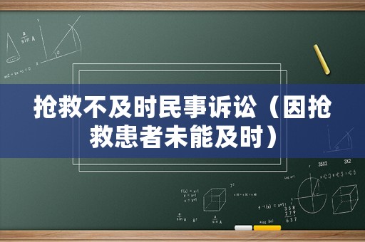搶救不及時民事訴訟（因搶救患者未能及時）