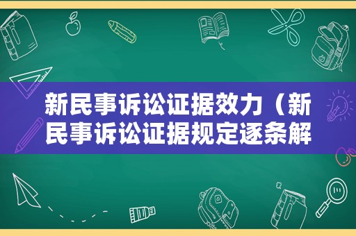 新民事訴訟證據效力（新民事訴訟證據規定逐條解讀）