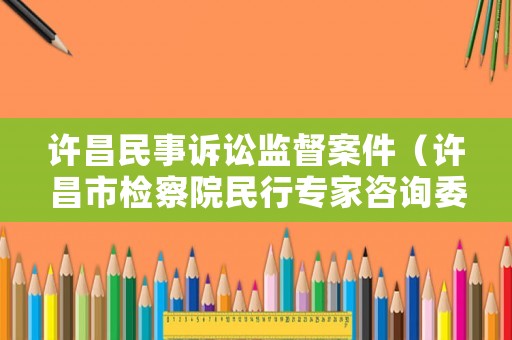 許昌民事訴訟監(jiān)督案件（許昌市檢察院民行專家咨詢委員會(huì)頻證視頻）