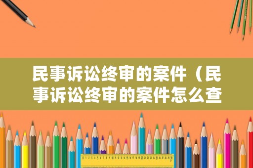 民事訴訟終審的案件（民事訴訟終審的案件怎么查詢）