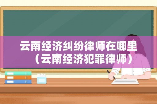 云南經(jīng)濟糾紛律師在哪里（云南經(jīng)濟犯罪律師）