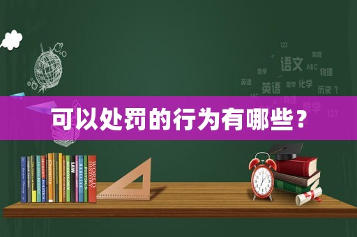 可以處罰的行為有哪些？