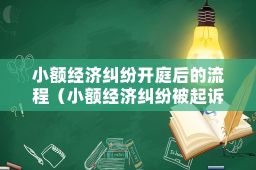 小額經濟糾紛開庭后的流程（小額經濟糾紛被起訴怎么辦）