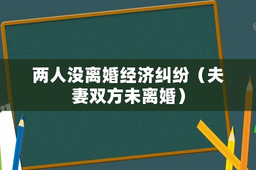 兩人沒離婚經濟糾紛（夫妻雙方未離婚）