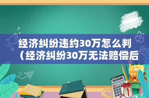 經濟糾紛違約30萬怎么判（經濟糾紛30萬無法賠償后果）
