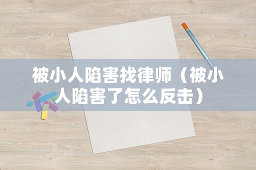 被小人陷害找律師（被小人陷害了怎么反擊）