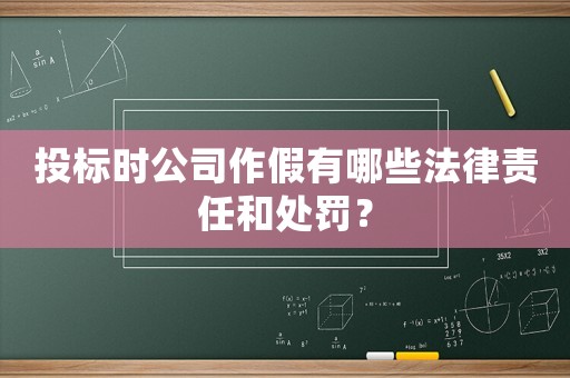 投標時公司作假有哪些法律責任和處罰？