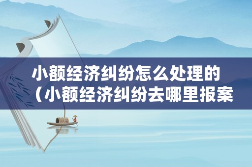 小額經(jīng)濟(jì)糾紛怎么處理的（小額經(jīng)濟(jì)糾紛去哪里報(bào)案）