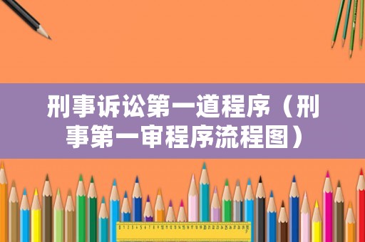 刑事訴訟第一道程序（刑事第一審程序流程圖）