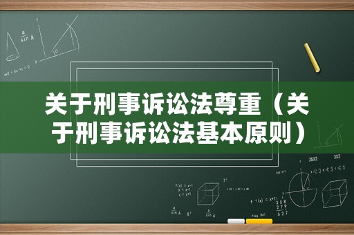 關于刑事訴訟法尊重（關于刑事訴訟法基本原則）