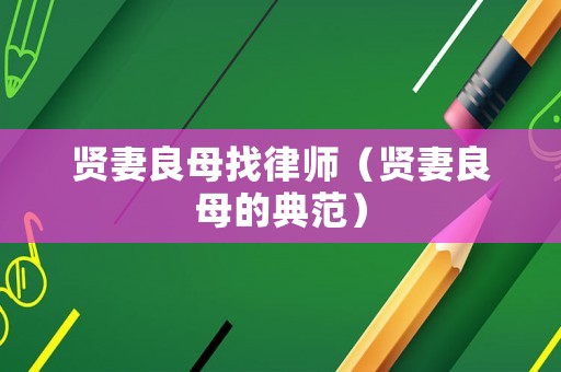 賢妻良母找律師（賢妻良母的典范）