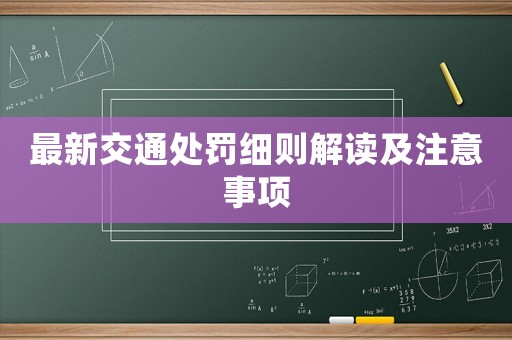 最新交通處罰細(xì)則解讀及注意事項(xiàng)
