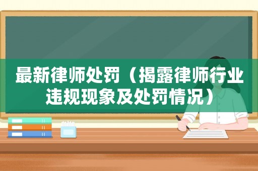 最新律師處罰（揭露律師行業違規現象及處罰情況）
