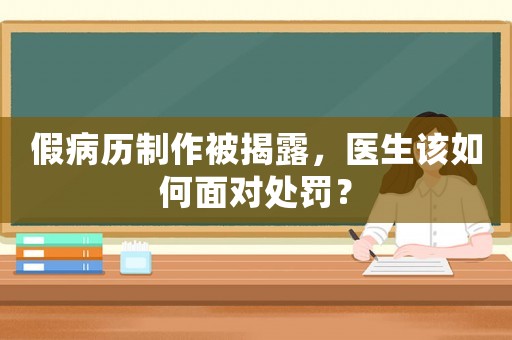 假病歷制作被揭露，醫生該如何面對處罰？