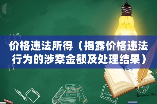 價格違法所得（揭露價格違法行為的涉案金額及處理結果）