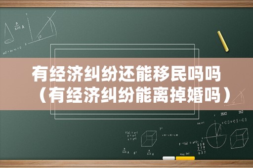 有經(jīng)濟糾紛還能移民嗎嗎（有經(jīng)濟糾紛能離掉婚嗎）
